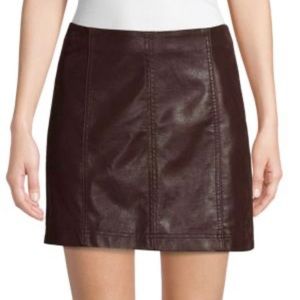 5 ITEMS FOR $50 Free people brown leather mini skirt